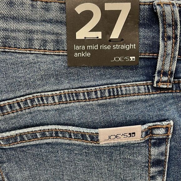 NEW Joe's Jeans Lara Mid-Rise Straight Ankle Jean Raw Hem Size 27 - Picture 6 of 6